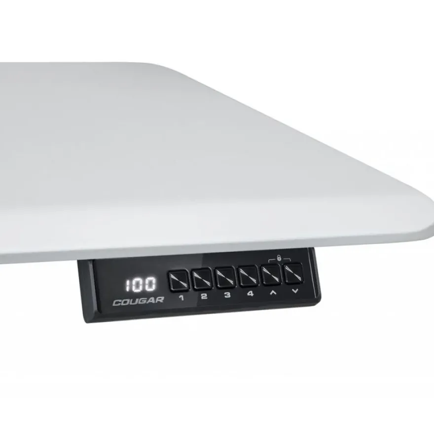Bureau ROYAL MOSSA - Bureau gaming assis/debout - réglage électrique - L120 cm - blanc
