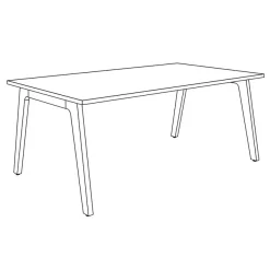 Bureau STEELY Manager - L180 cm - pied blanc - plateau imitation Chêne gris