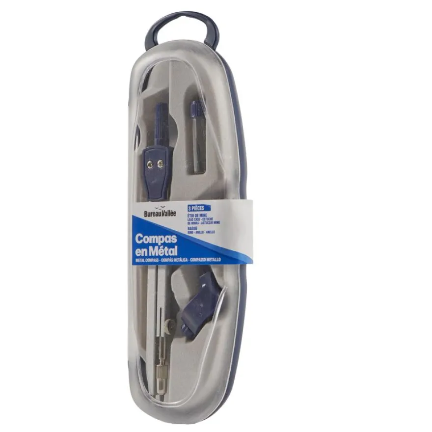 Bureau Vallée - Compas Mine avec Bague et Recharge - Lot de 3 Pièces