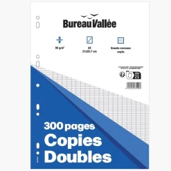 Bureau Vallée - Copies Doubles - 300 pages - A4 - Grands carreaux - Perforées