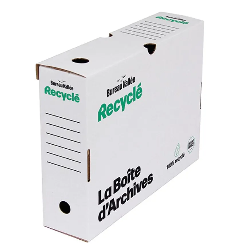 Bureau Vallée Recyclé - 25 boîtes d'archives - dos 8 cm