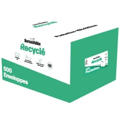 Bureau Vallée Recyclé - 500 Enveloppes - C5 162x229 - 90 g/m² - blanc - bande adhésive