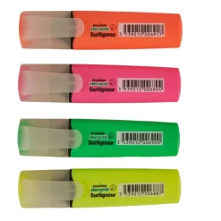 Bureau Vallée Recyclé - 4 surligneurs - Jaune, orange, vert et rose