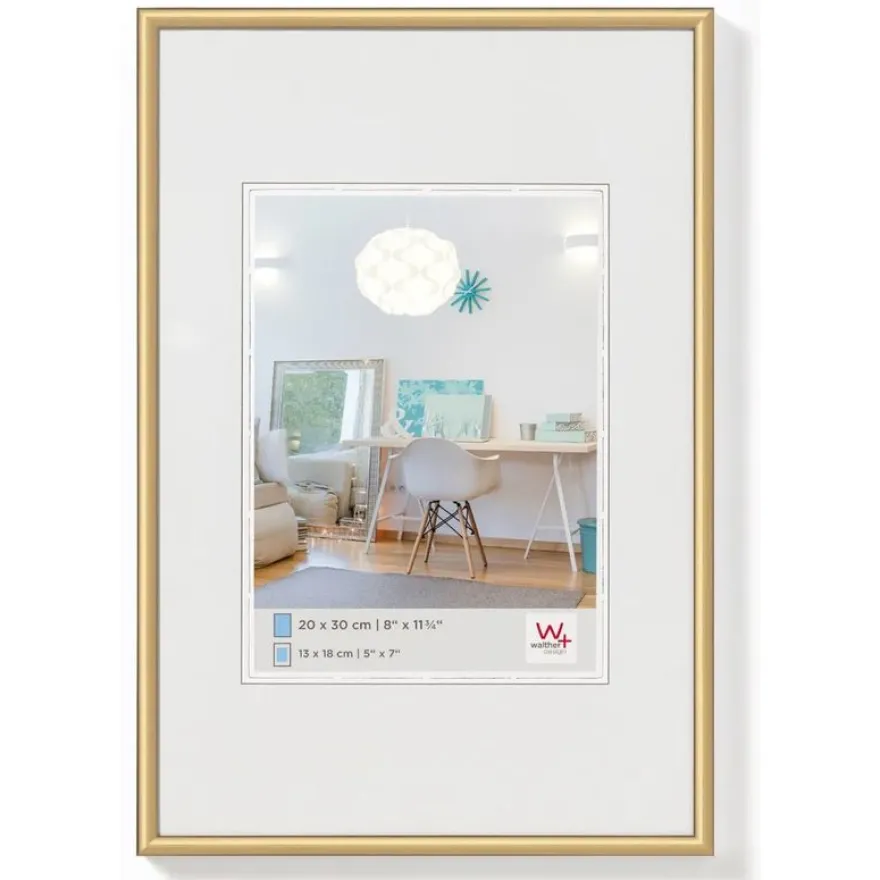 Cadre en plastique verre classique WALTHER "New Lifestyle" 10 x 15 cm coloris gold