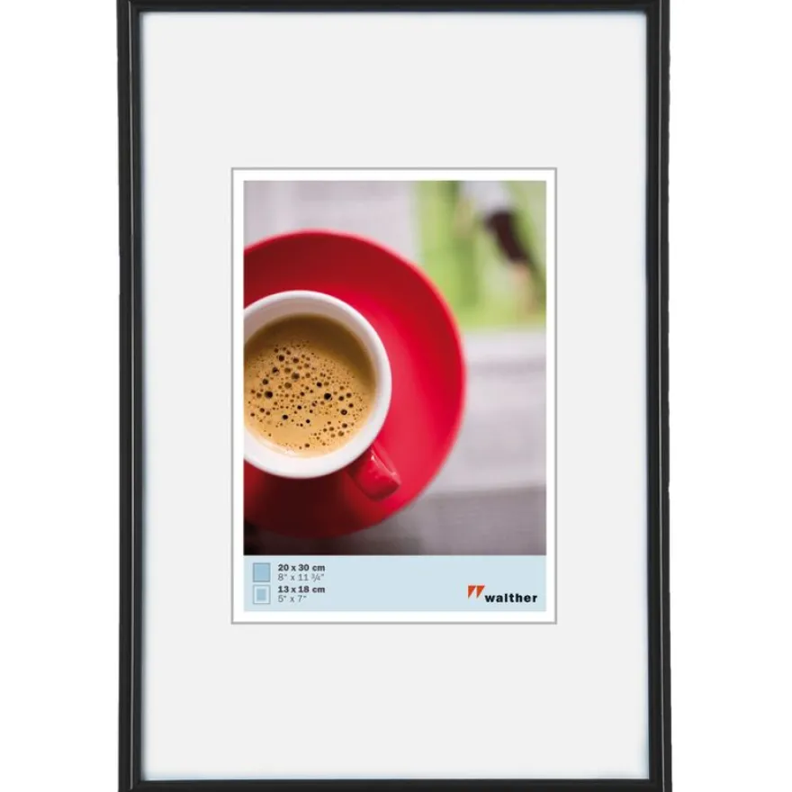 Cadre photo plastique WALTHER "Galeria" pour photo 13 x 18 cm coloris noir