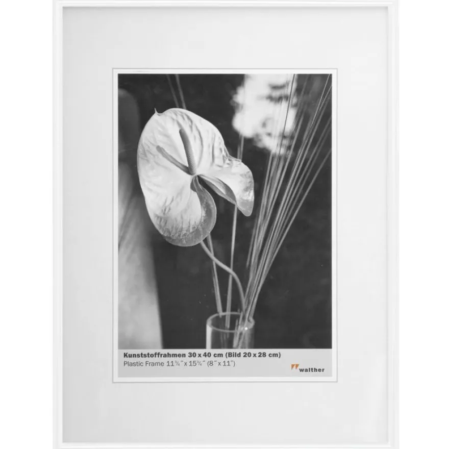 Cadre photo plastique WALTHER "Galeria" pour photo 20 x 27 cm coloris blanc - cadre 30 x 40 cm