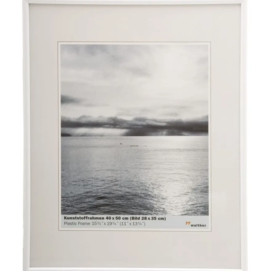 Cadre photo plastique WALTHER "Galeria" pour photo 28 x 35 cm coloris blanc