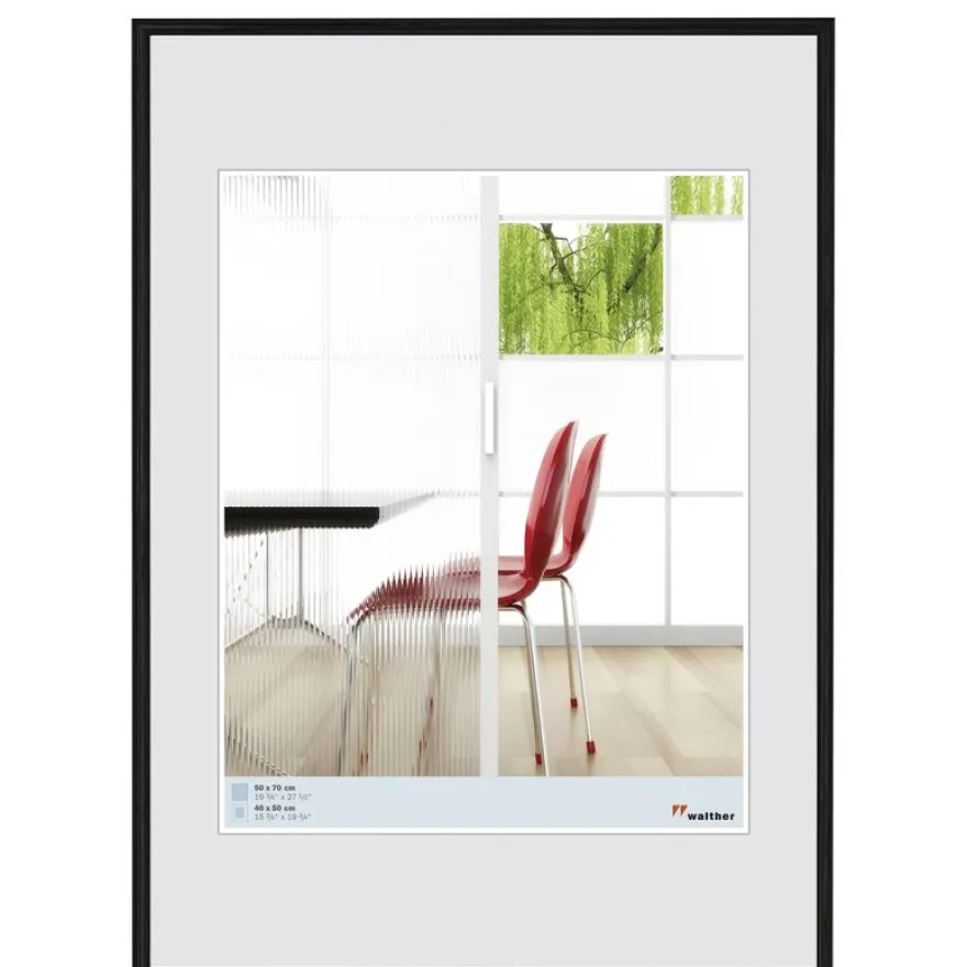 Cadre photo plastique WALTHER "Galeria" pour photo 40 x 50 cm coloris noir