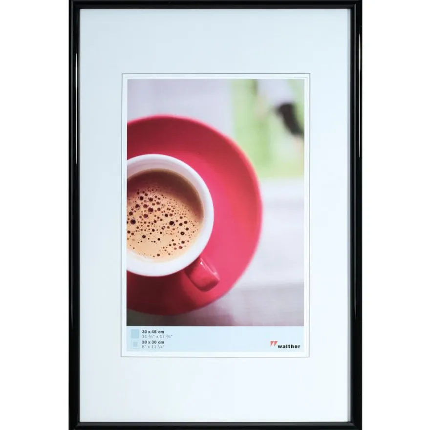 Cadre photo plastique WALTHER "Galeria" pour photo 28 x 35 cm coloris noir