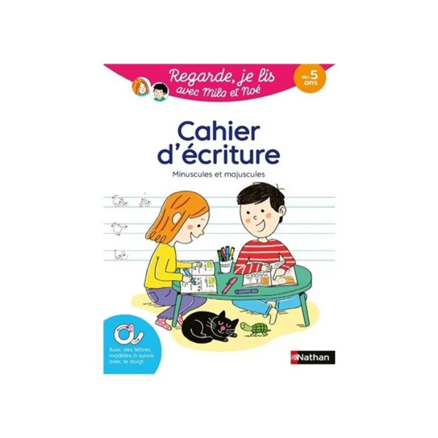 Cahier d'écriture - Regarde, je lis avec Mila et Noé - par Battut Eric, Gribouille Mary