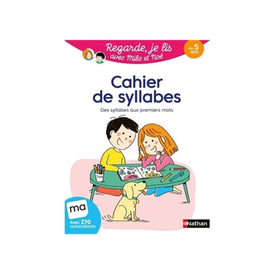 Cahier de syllabes - Regarde, je lis avec Mila et Noé - par Battut Eric, Gribouille Mary