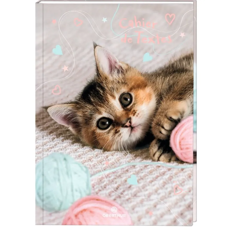 Cahier de texte Chaton tendre- 15,5 x 22 cm - Oberthur
