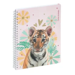 Cahier de textes à spirale Lovely - 17 x 22 cm - tigre - Exacompta