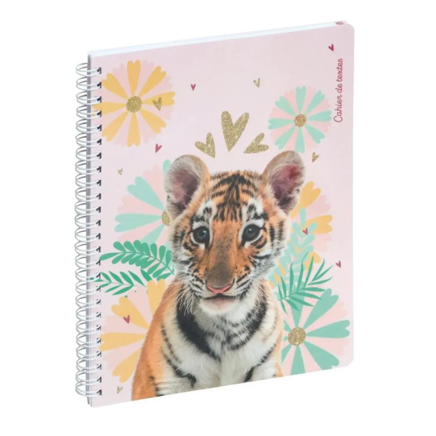 Cahier de textes à spirale Lovely - 17 x 22 cm - tigre - Exacompta