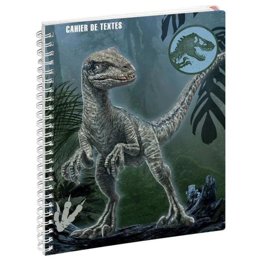 Cahier de textes à spirale Jurassic World - 17 x 22 cm - Raptor - Exacompta