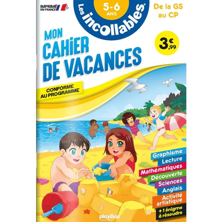 Cahier de vacances 2026 - Les incollables - Grande Section au CP - 5/6 ans