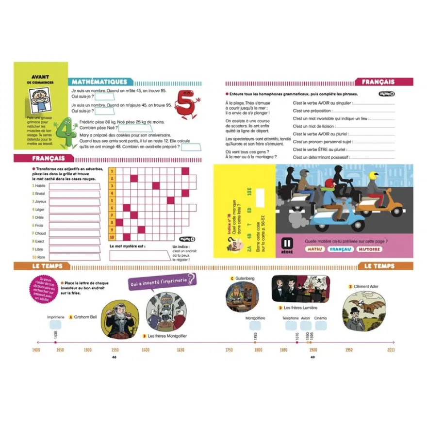 Cahier de vacances 2026 - Les incollables - CE2 au CM1 - 8/9 ans