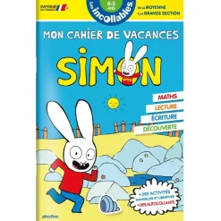 Cahier de vacances 2026 Simon - Les incollables - Moyenne Section à Grande Section - 4/5 ans