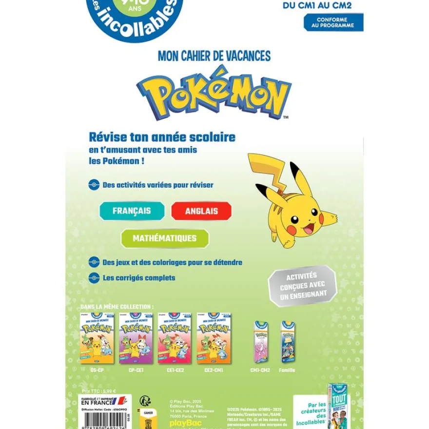 Cahier de vacances Pokémon - Du CM1 au CM2
