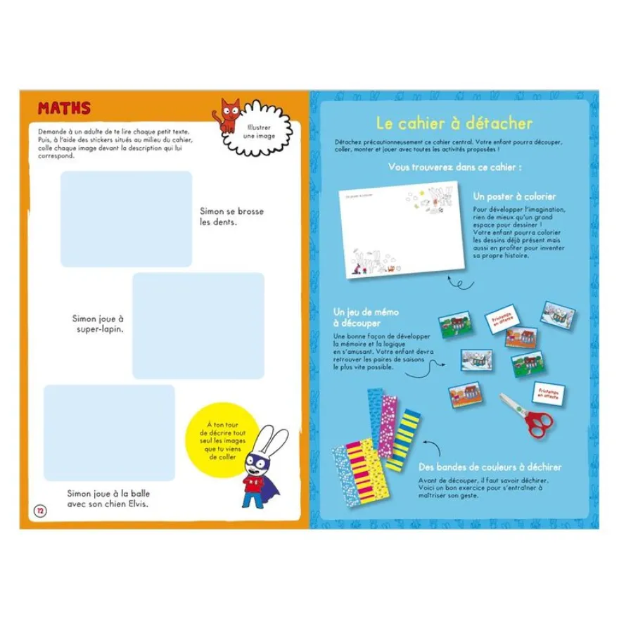 Cahier de vacances Simon - Les incollables - Toute Petite Section à Petite Section - 2/3 ans