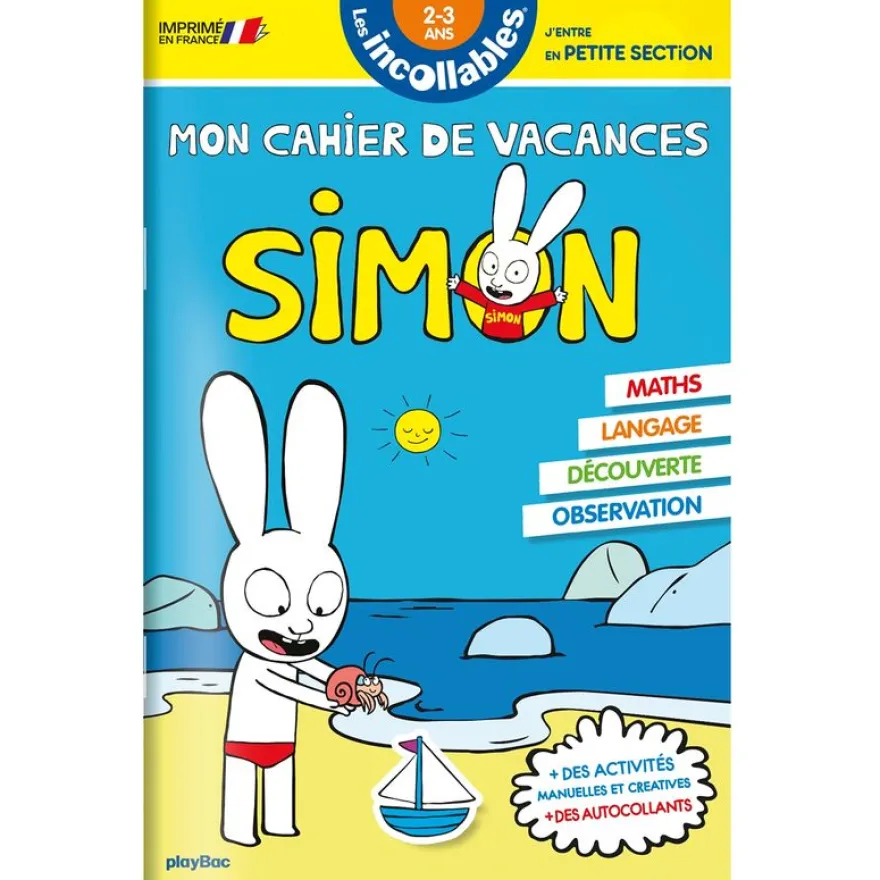 Cahier de vacances Simon - Les incollables - Toute Petite Section à Petite Section - 2/3 ans