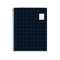 Cahier Miquelrius A5 noir - 100 feuilles 70 g/m² - quadrillé 5×5 - spirale - microperforé 2 trous - pour les notes et projets