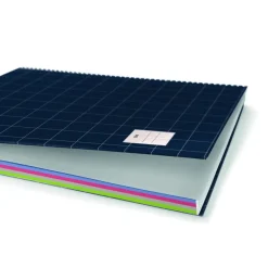 Cahier Miquelrius A5 noir - 100 feuilles 70 g/m² - quadrillé 5×5 - spirale - microperforé 2 trous - pour les notes et projets