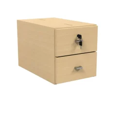 Caisson 2 tiroirs NOVA - mélaminé - L32xP55xH35 cm - Hêtre miel