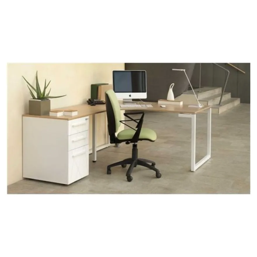 Caisson bout de bureau Sunday - L42XH71xP80 cm - blanc graphic - top non inclus en option