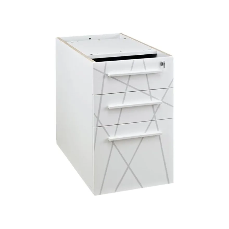 Caisson bout de bureau Sunday - L42XH71xP80 cm - blanc graphic - top non inclus en option