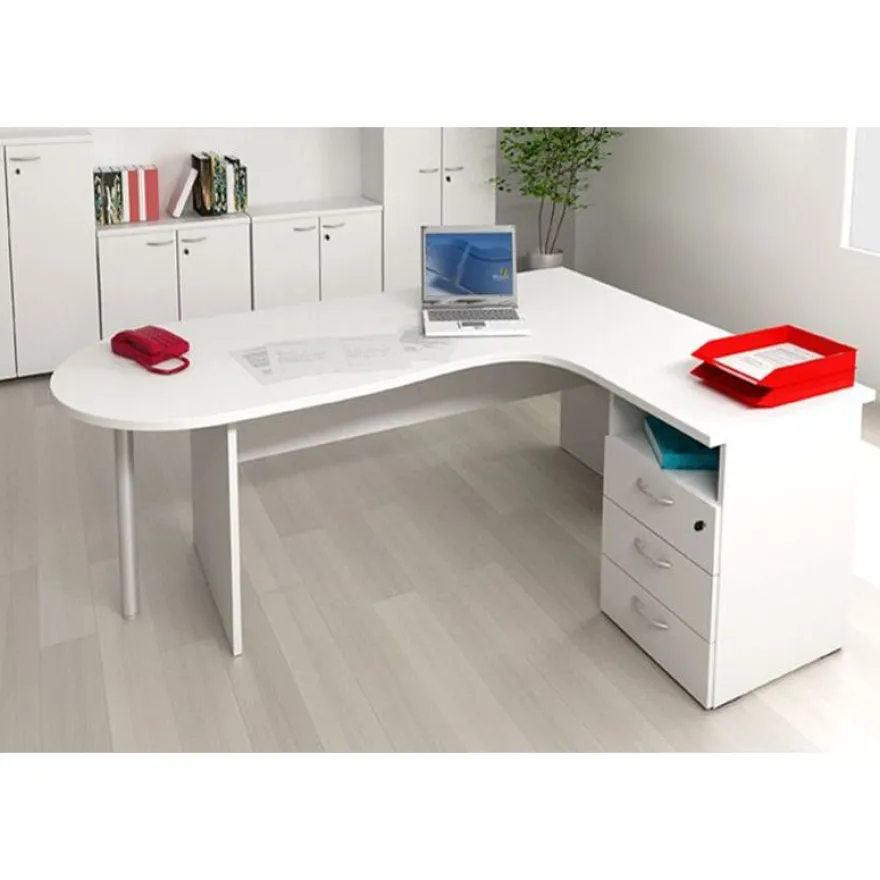 Caisson hauteur bureau Trend - L43xP60xH72 cm - 3 tiroirs + 1 niche - imitation noyer clair