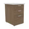 Caisson HT bureau - steely/stelly manager - Profondeur 60 cm - noyer - top blanc perle