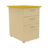 Caisson HT bureau - steely/stelly manager - Profondeur 60 cm - hetre - top jaune curry