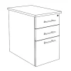 Caisson HT bureau - steely/stelly manager - Profondeur 60 cm - blanc perle - top hetre