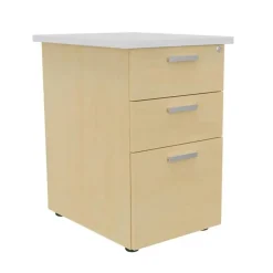 Caisson HT bureau - steely/stelly manager - Profondeur 60 cm - hetre - top blanc perle