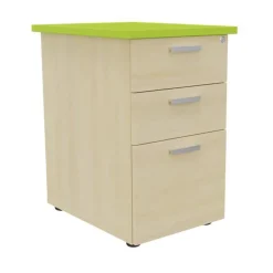 Caisson HT bureau - steely/stelly manager - Profondeur 60 cm - erable - top vert