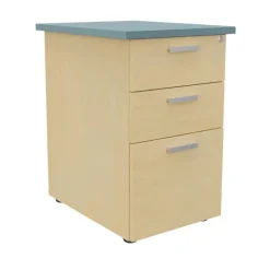 Caisson HT bureau - steely/stelly manager - Profondeur 60 cm - hetre - top bleu argile