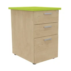 Caisson HT bureau - steely/stelly manager - Profondeur 60 cm - chene - top vert