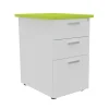 Caisson HT bureau - steely/stelly manager - Profondeur 60 cm - blanc perle - top vert