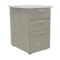 Caisson HT bureau - steely/stelly manager - Profondeur 60 cm - chene gris - top blanc perle