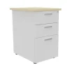 Caisson HT bureau - steely/stelly manager - Profondeur 60 cm - blanc perle - top erable