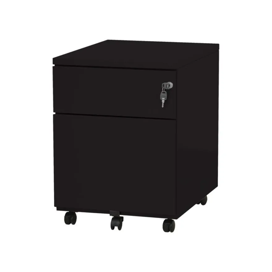 Caisson mobile - 2 tiroirs - noir - 56,7 x 54,1 x 41,8 cm