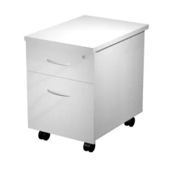 Caisson mobile - 2 tiroirs dont 1 dossier suspsendu - Blanc