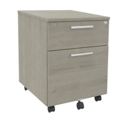 Caisson mobile EXPRIM/LOFTER/LEVEL - L43 x H56 x P60 cm - 2 tiroirs dont 1 DS - Imitation Chêne gris