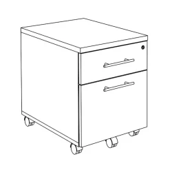 Caisson mobile IRIS - L43 x H56 x P60 cm - 2 tiroirs - Blanc perle
