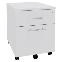 Caisson mobile IRIS - L43 x H56 x P60 cm - 2 tiroirs - Blanc perle