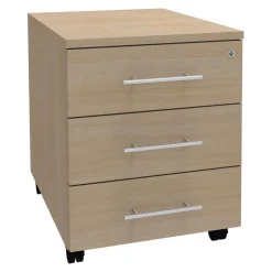 Caisson mobile IRIS - L43 x H56 x P60 cm - 3 tiroirs - imitation Chêne clair