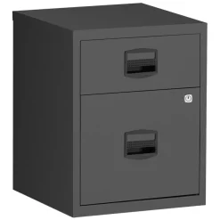 Caisson mobile métallique monobloc - H52 x L41 x P40 cm - 2 tiroirs - anthracite