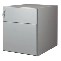 Caisson mobile métallique monobloc – 2 tiroirs - silver