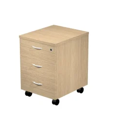 Caisson mobile Trend - L43xP52xH59,5 cm - 3 tiroirs avec serrure - imitation chêne
